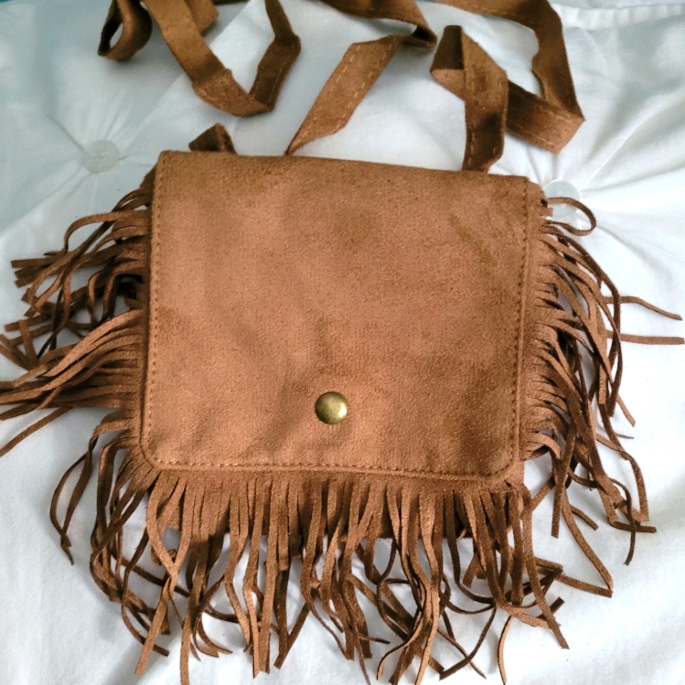 Faux suede cross body kids  purse
